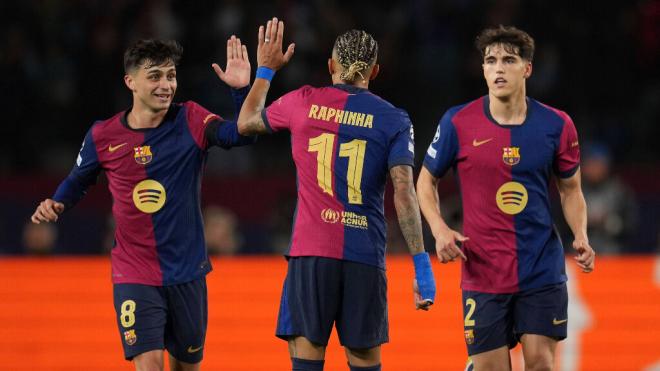 Raphinha, Pedri y Cubarsí en el Barça-Inter (Cordon Press)