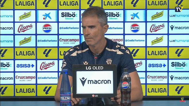 Gaizka Garitano, en rueda de prensa del Cádiz.