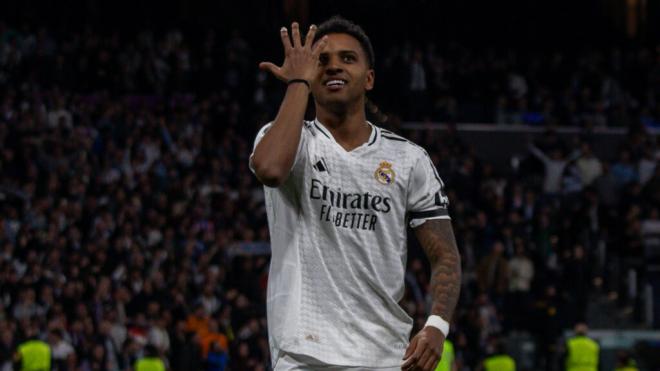 Rodrygo copió a Gaizka Toquero con el gesto de John Cena en una celebración (foto: Cordon Press).