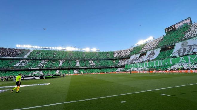 El tifo de Gol Sur 1907 ante la Fiorentina (Foto: Kiko Hurtado)