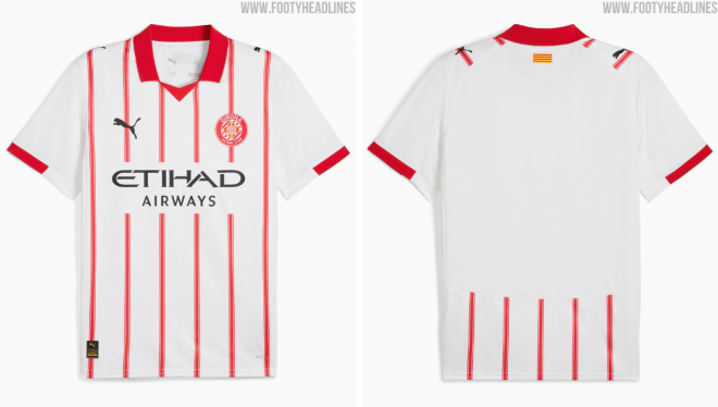 La primera equipación del Girona 2025/2026 (vía Footy Headlines).
