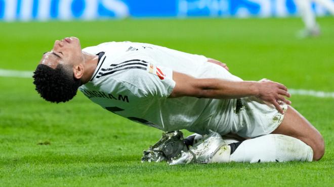 Jude Bellingham lamentándose de una acción (Europa Press)