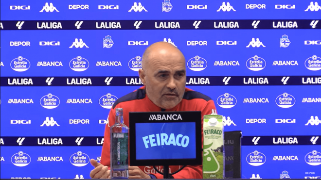 Óscar Gilsanz, en rueda de prensa del Dépor.