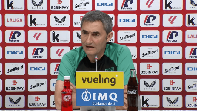 Ernesto Valverde, en sala de prensa.