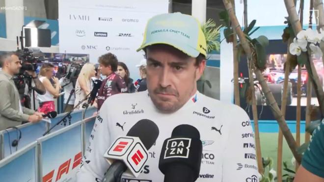 Fernando Alonso, en el Gran Premio de Miami (Foto: DAZN).