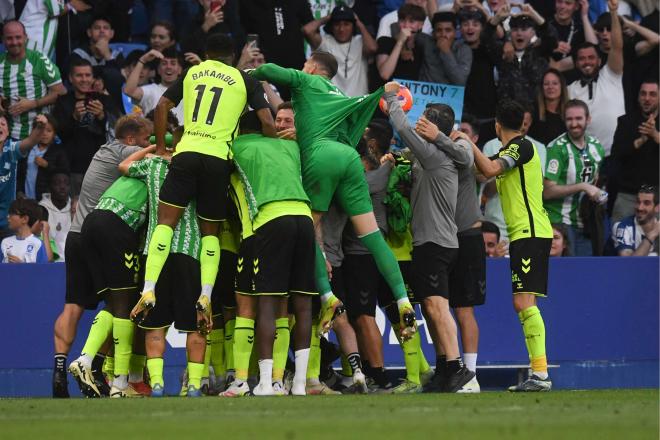 Celebración del gol de Antony al Espanyol (Foto: Cordon Press).