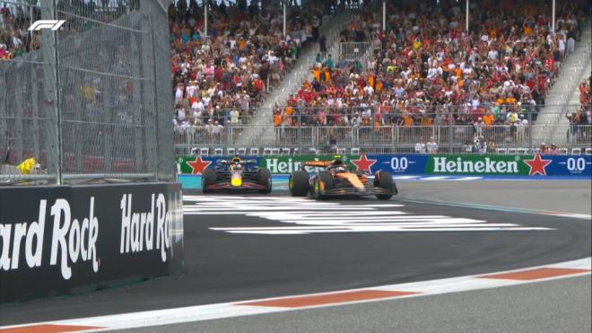 Max Verstappen y Lando Norris, en el Gran Premio de Miami (Foto: F1).