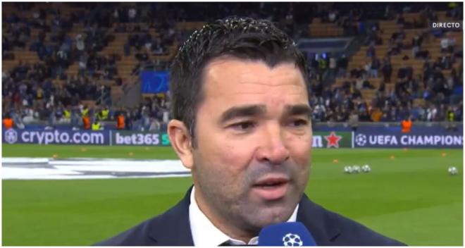 Deco, durante la previa del Inter-Barcelona (foto: Captura Fútbol Movistar).