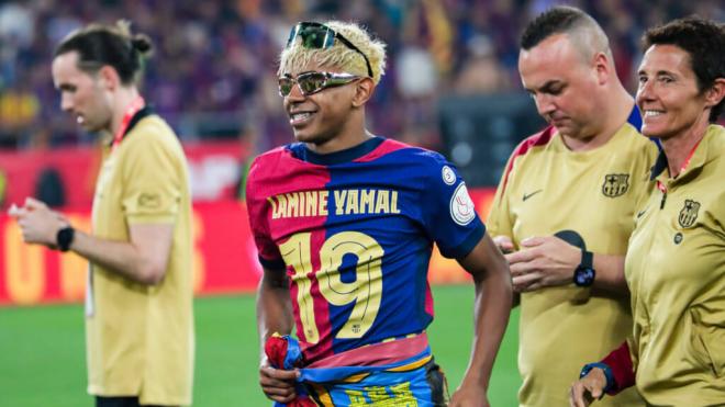 Lamine Yamal en la celebración de la Copa del Rey (Cordon Press)