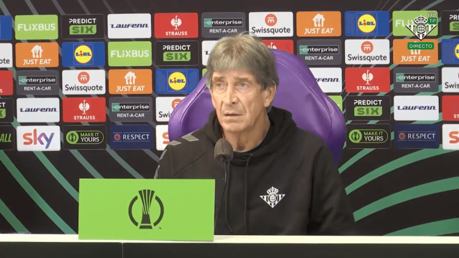 Manuel Pellegrini, en sala de prensa.