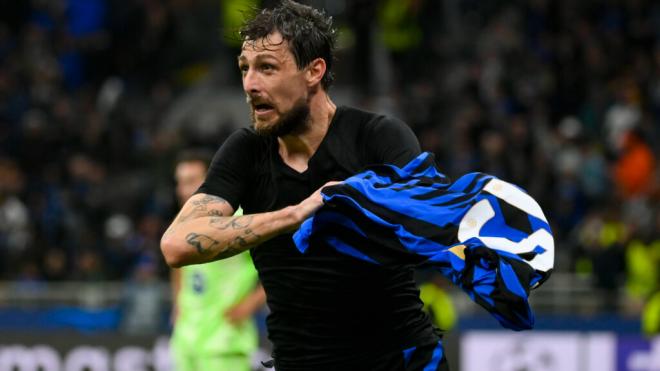 Acerbi celebra el gol ante el Barcelona (Foto: Cordon Press)