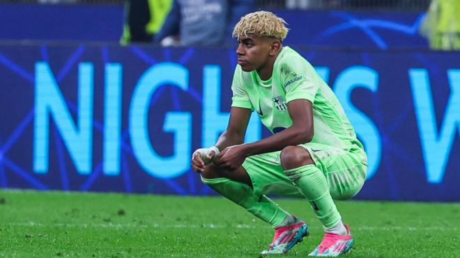 Lamine Yamal tras el partido ante el Inter de Milán (Fuente: Cordon Press)
