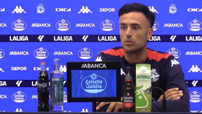Cristian Herrera, en sala de prensa (Foto: RC Deportivo).