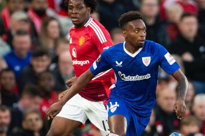 Álvaro Djaló fue titular ante el Manchester en Old Trafford (Foto: Athletic Club).