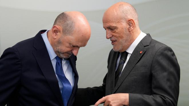 Javier Tebas junto a Rafael Louzán (Europa Press)