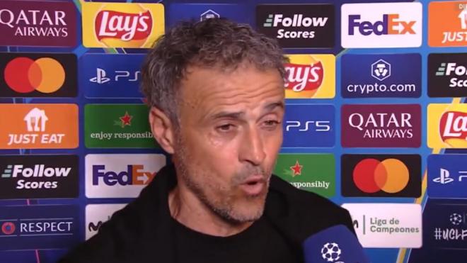 Luis Enrique se acordó del Barcelona tras el PSG-Arsenal (foto: captura Movistar+).