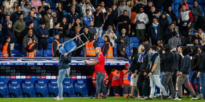 Incidentes en el último derbi catalán (Europa Press)