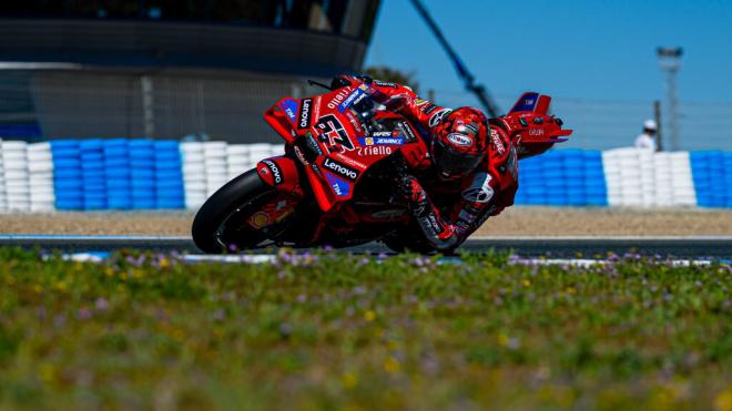 Pecco Bagnaia, durante los test de MotoGP en Jerez (Foto: Ducati).