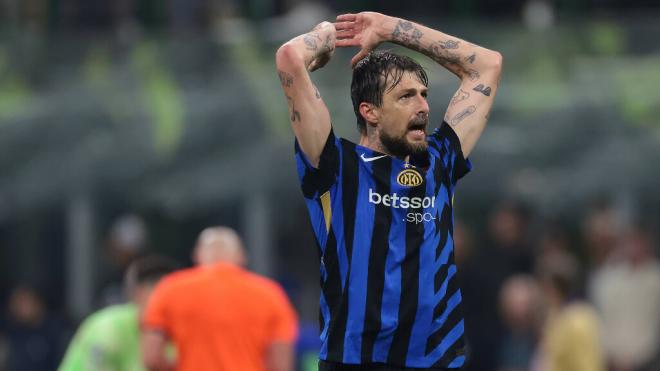 Acerbi celebrando su gol contra el FC Barcelona (Cordon Press)
