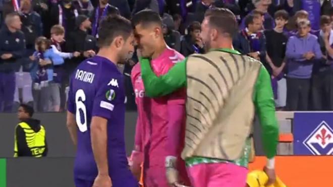 La polémica acción entre Vieites, Ranieri y Adrián San Miguel.