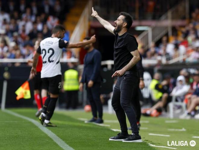 Carlos Corberán en Mestalla