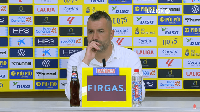 Diego Martínez, en rueda de prensa tras el Las Palmas-Rayo (Foto: LALIGA).