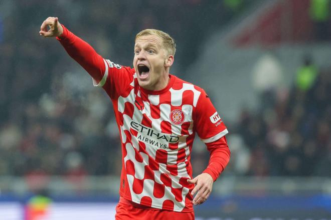 Donny Van de Beek, en un partido del Girona FC (Foto: Cordon Press).