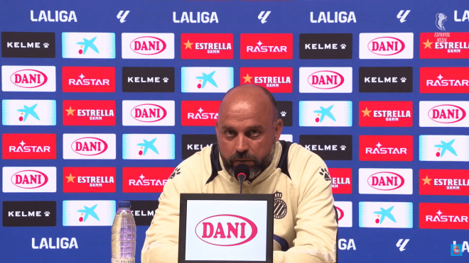Manolo González, en la rueda de prensa previa al Leganés-Espanyol.