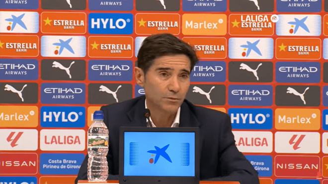 Marcelino García Toral, en rueda de prensa tras el Girona-Villarreal (Foto: LALIGA).