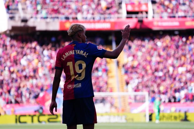 Lamine Yamal celebra un gol en el Clásico (Foto: LaLiga).