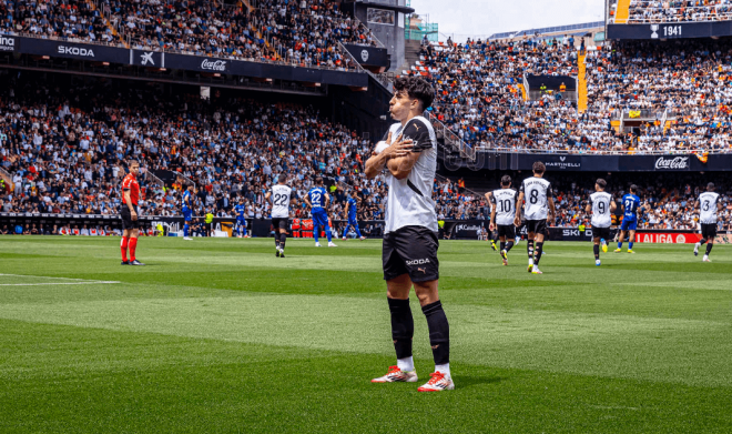 Diego López marca ante el Getafe
