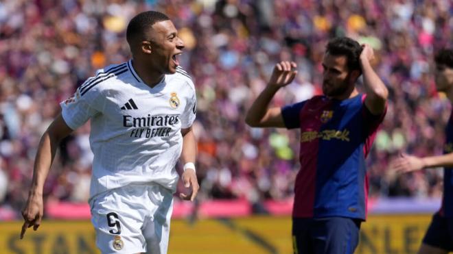 Kylian Mbappé celebrando su gol ante el Barcelona (EFE)