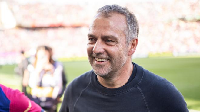 Hansi Flick, celebrando la victoria del Barça ante el Real Madrid (Foto: FC Barcelona).