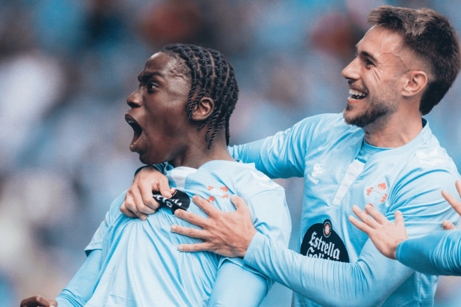 Ilaix Moriba y Óscar Mingueza (Foto: RC Celta).