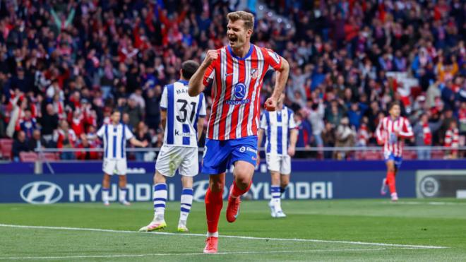 Alexander Sorloth celebra un gol contra la Real Sociedad (Europa Press)