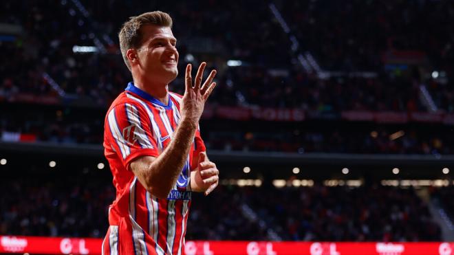 Sorloth celebra un gol con el Atlético de Madrid (Europa Press)
