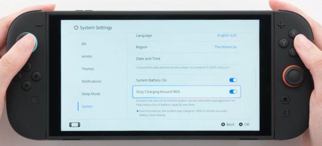 El ajuste para cuidar al máximo la batería de la Nintendo Switch 2.