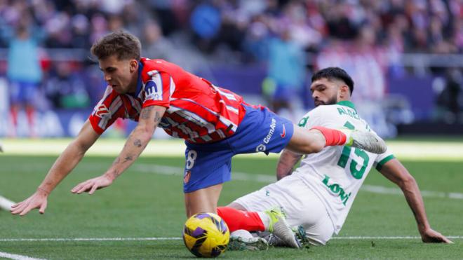 Pablo Barrios y Alderete, en un Atlético de Madrid-Getafe (Cordon Press)