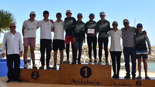 Foto del podio durante el Campeonato de Andalucía.
