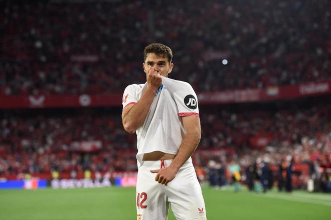 García Pascual celebra su gol a Las Palmas (Foto: Kiko Hurtado).