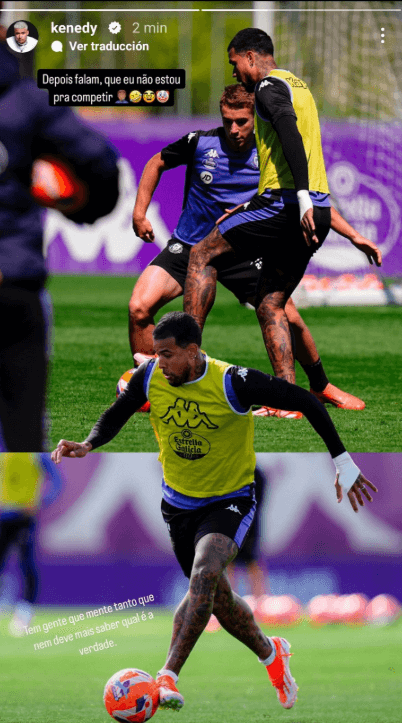 Historia de Kenedy reivindicando que está para jugar (Foto: Instagram).