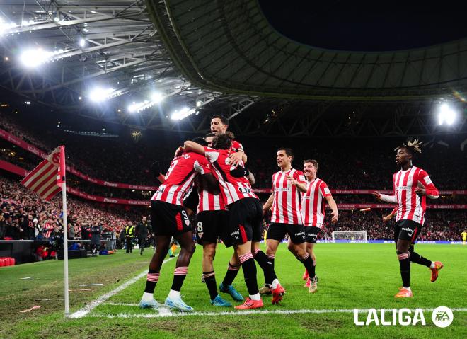 El Athletic Club celebra un gol en San Mamés (Foto: LALIGA).