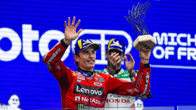 Marc Márquez, durante el Gran Premio de Francia en Le Mans (Foto: Ducati).