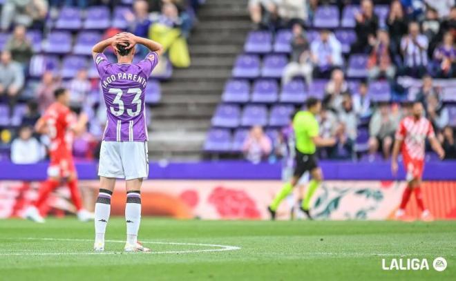 Iago Parente, en su debut con el Real Valladolid.