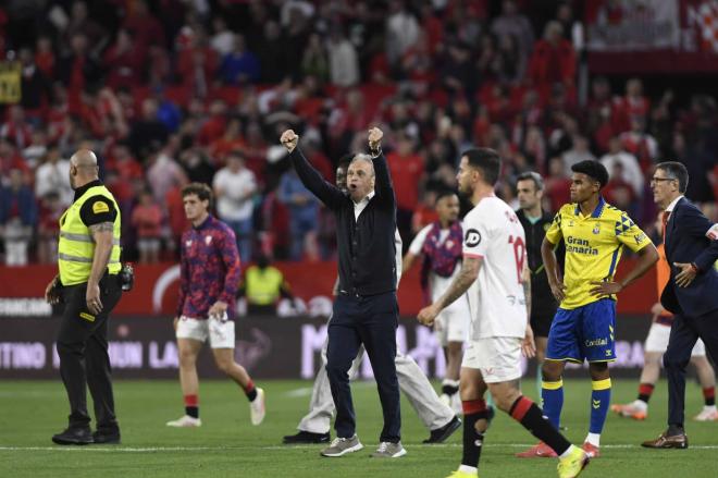 Caparrós celebra la victoria sobre la UD Las Palmas (Foto: Kiko Hurtado).