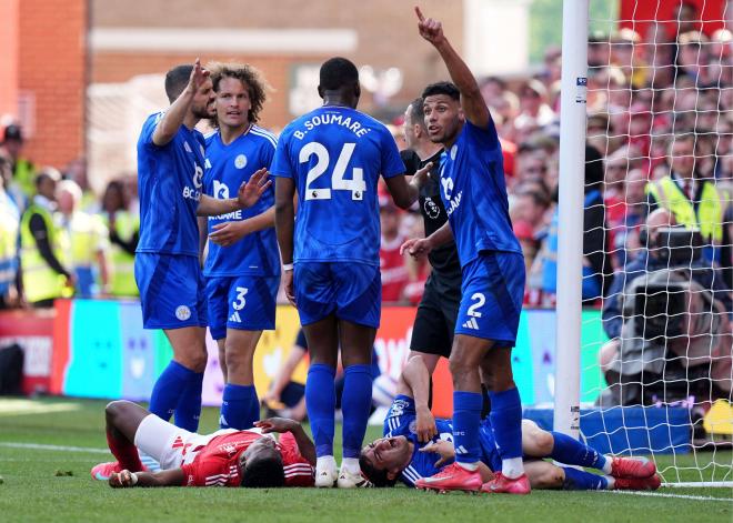 Taiwo Awoniyi, tras la acción en el Nottingham-Leicester (Foto: Cordon Press).