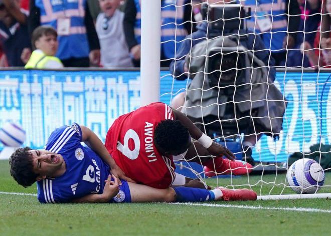 Taiwo Awoniyi, tras la acción en el Nottingham-Leicester (Foto: Cordon Press).