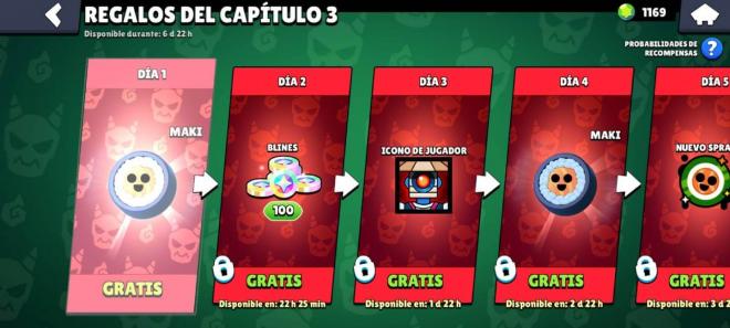 El calendario de regalos de Batalla por el Reino de las Katanas en Brawl Stars