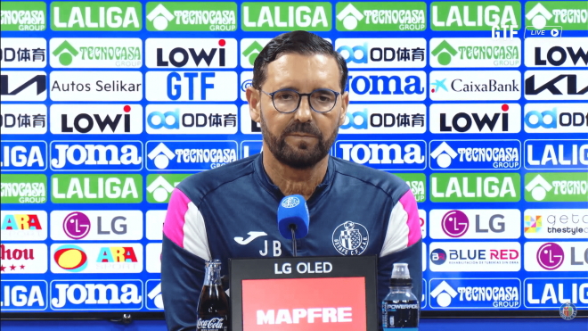 Bordalás, en rueda de prensa del Getafe.