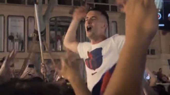 Marc Casadó en la celebración de Canaletas (Redes Sociales)